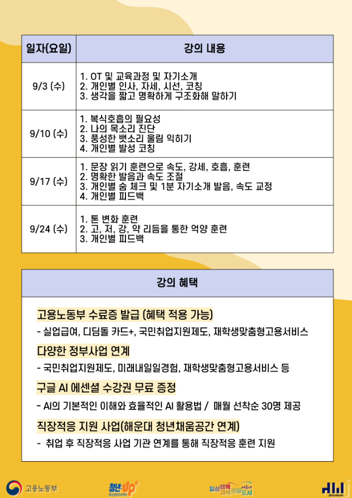 9.3~9.24 스피치 역량 Skill UP! '내 말에 집중하게 만드는 목소리의 비밀'