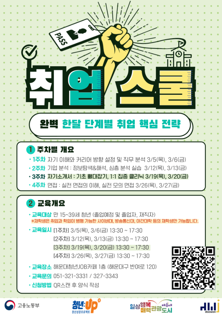 3.19~3.20 취업스쿨 3주차 - 자기소개서(입사지원서) : 기초 뼈대잡기, 1:1 집중 클리닉