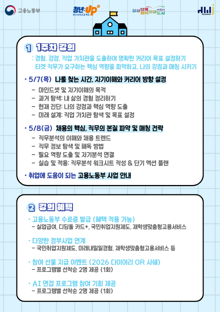 5.7~5.8 취업스쿨 1주차: 나를 찾는 시간, '자기이해'와 커리어 방향 설정 / 채용의 핵심, '직무의 본질 파악 및 매칭' 전략
