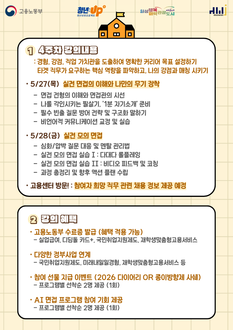5.27~5.28 취업스쿨 4주차 면접 : 실전 면접의 이해, 실전 모의 면접