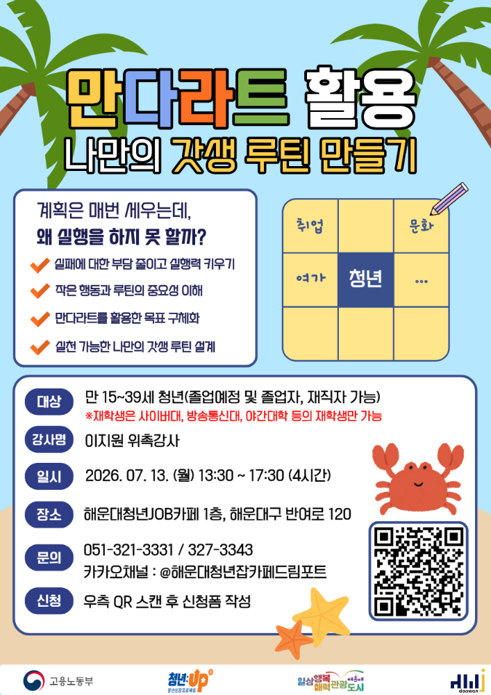 7.13 생각을 행동으로 : 만다라트 활용 나만의 갓생 루틴 만들기 프로그램