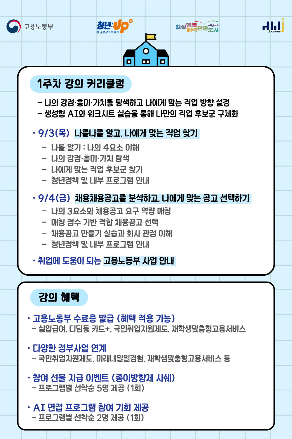 9.3~9.4 취업스쿨 1주차 : 자기이해 및 채용 분석